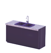 Lavabo doble negro con encimera de mármol blanco