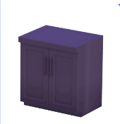 Mostrador negro de dos puertas
