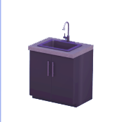 Black Single-Basin Sink with Concrete Top