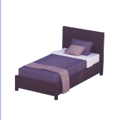 Cama individual negra