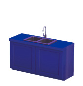 Lavello doppio blu