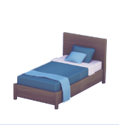 Letto singolo blu