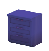 Blue Triple-Drawer Counter