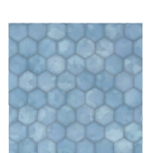 Blue Watercolor Honeycomb Tile Flooring