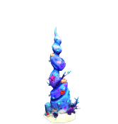 Colonna di corallo, conchiglie e roccia