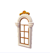 Ventana con moldura de corona
