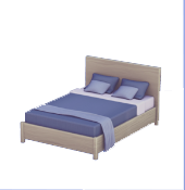 Dark Blue Double Bed