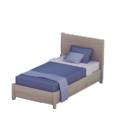 Cama Individual Azul Oscuro
