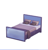 Cama doble de cristal