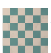 Linóleo verde y blanco