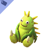 Pelúcia de monstro verde com espinhos