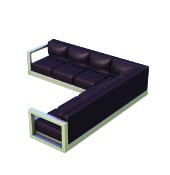 Large Black Modern L Couch