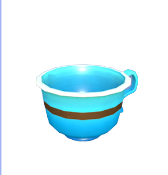 Große blaue Teetasse