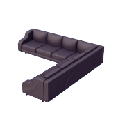 Large Lavish Black L Couch