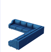 Large Lavish Navy Blue L Couch