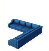 Sofá L Grande Azul Marino
