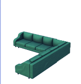 Large Lavish Turquoise L Couch