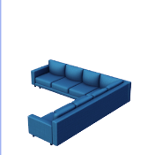 Large Navy Blue L Couch