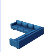 Sofá grande azul marino L