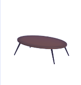Mesa de comedor ovalada grande de madera oscura