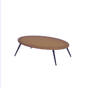 Mesa de comedor ovalada grande de madera mediana