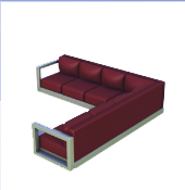 Large Red Modern L Couch