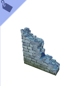 Gran muro de castillo destrozado