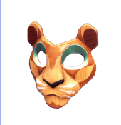 Lioness Wooden Mask