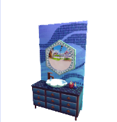 Espejo y fregadero de mosaico