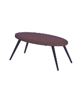 Mesa de comedor ovalada de madera oscura