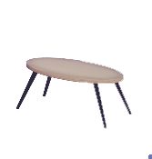 Mesa de comedor ovalada de madera pálida