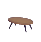 Mesa baja ovalada de madera