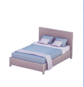 Pale Blue Double Bed
