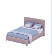 Cama Doble Azul Pálido