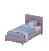 Cama Individual Azul Pálido
