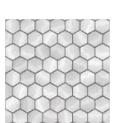 Suelo de baldosas hexagonales pálidas