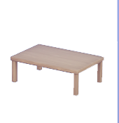 Mesa baja de madera pálida