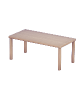 Mesa de comedor de madera pálida