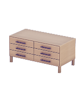 Cómoda de madera pálida