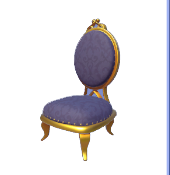 Purple-Patterned Cushioned Chair