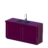 Lavabo doble rojo