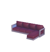 Red Modern L Couch