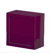 Armario superior rojo de una puerta - Tirador izquierdo