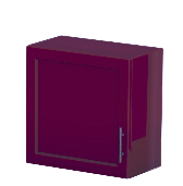 Armario superior rojo de una puerta - Tirador derecho