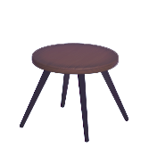 Mesa auxiliar redonda de madera oscura