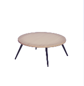 Mesa de comedor redonda de madera pálida