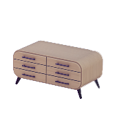 Cómoda redonda de madera pálida