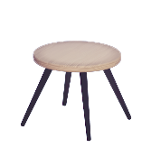 Mesa auxiliar redonda de madera pálida