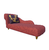 Scarlet Chaise and Anchor Pillow