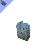Pequeño muro de castillo roto